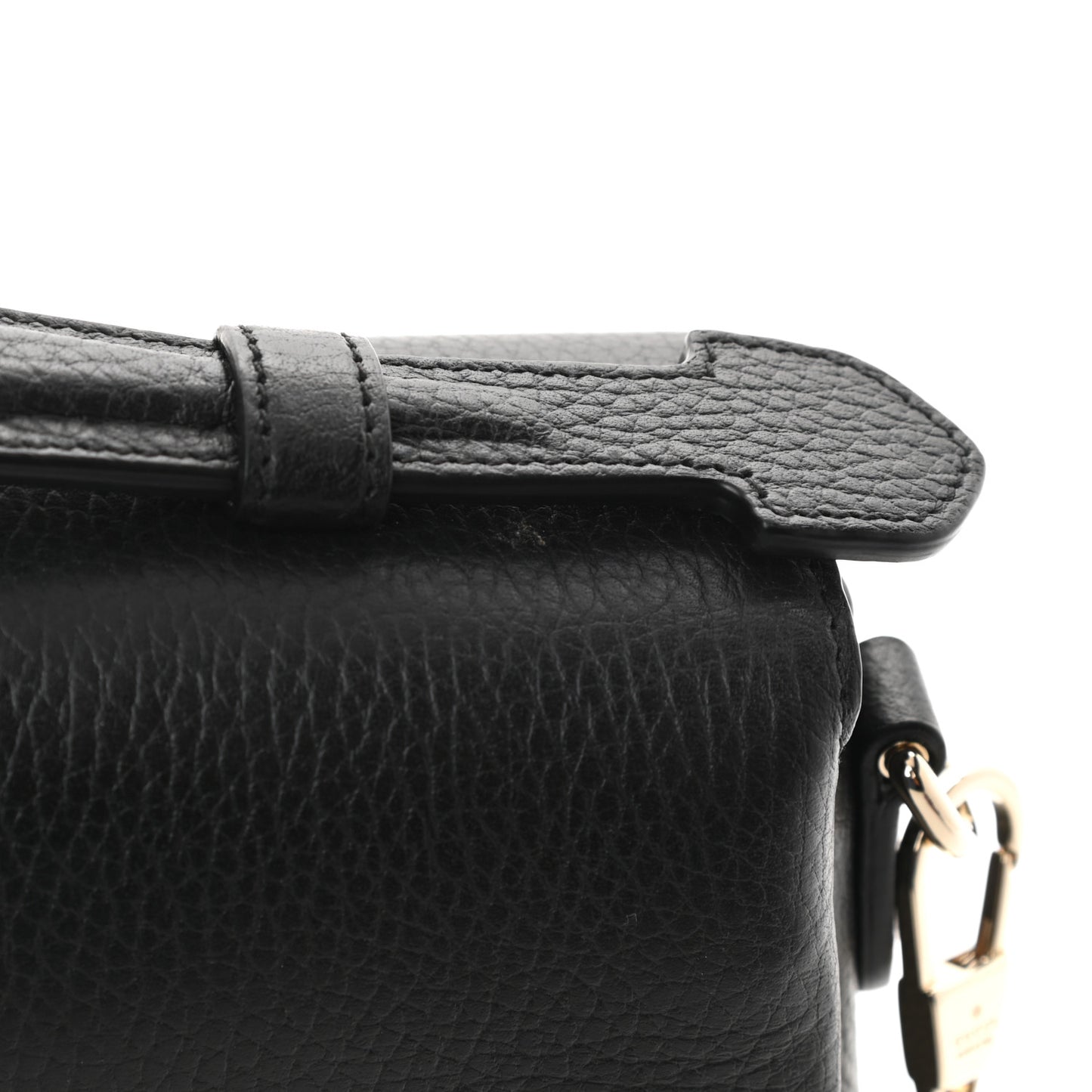 Dollar Calfskin Interlocking G Top Handle Shoulder Bag Black