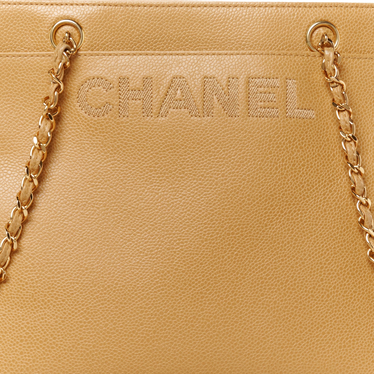 Chanel Caviar Shoulder Bag Beige 8 of 10