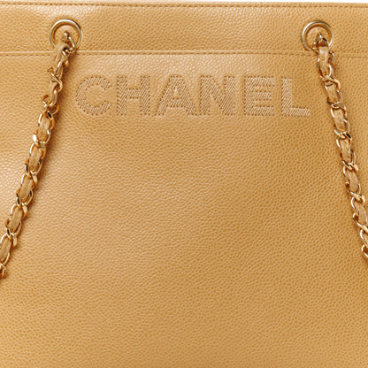 Chanel Caviar Shoulder Bag Beige 8 of 10