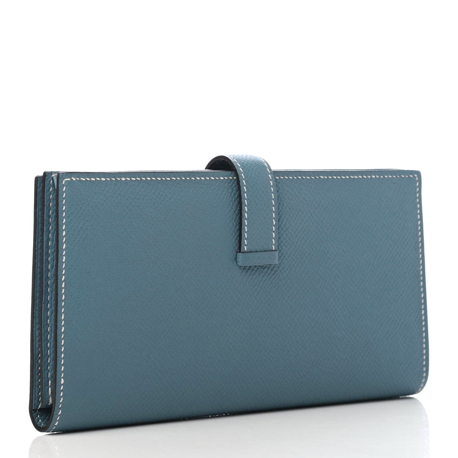 Hermes Epsom Bearn Gusset Wallet Blue Jean 3 of 6