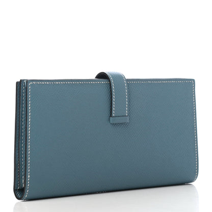 Hermes Epsom Bearn Gusset Wallet Blue Jean 3 of 6