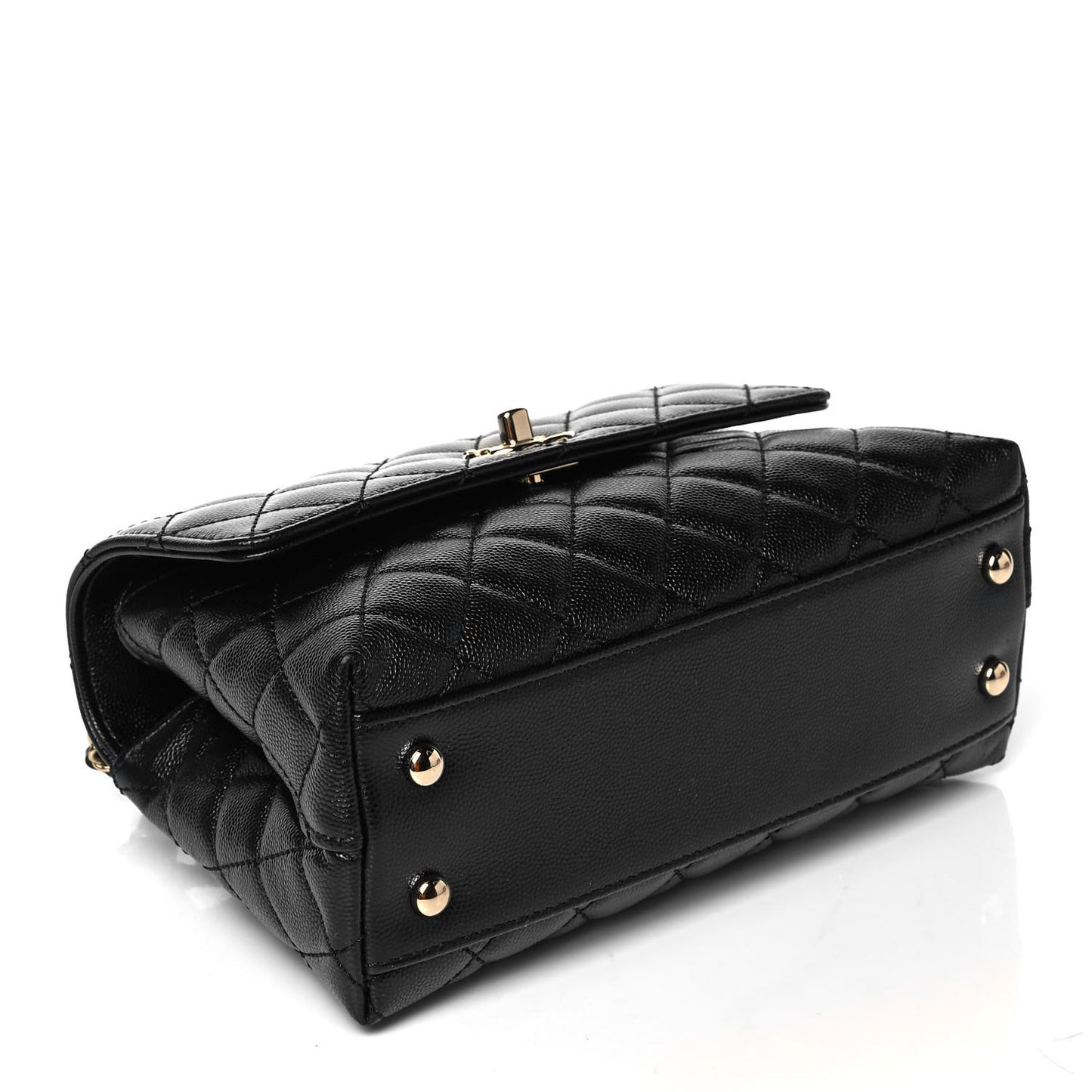Caviar Quilted Mini Coco Handle Flap Black