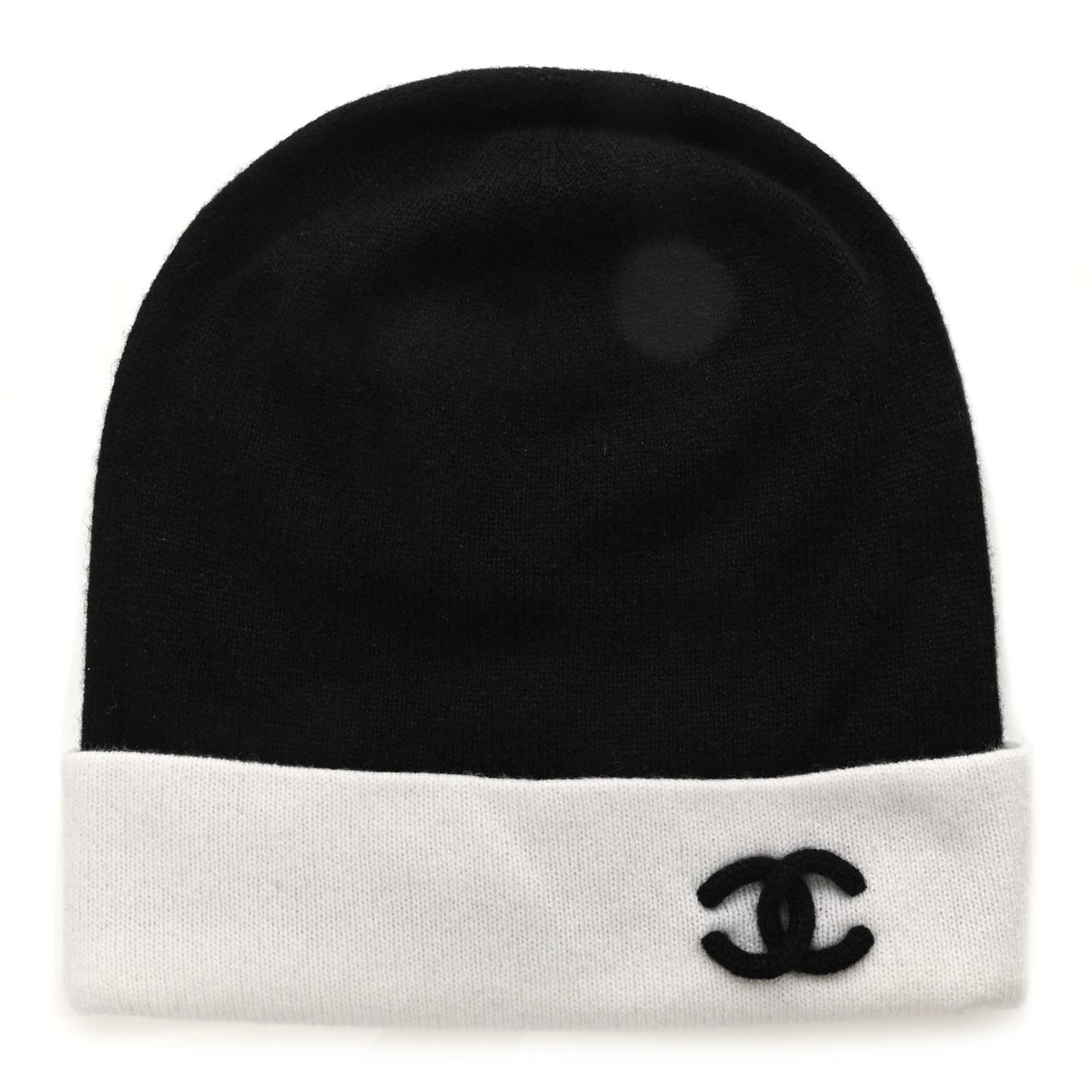 Cashmere CC Beanie Hat Black White
