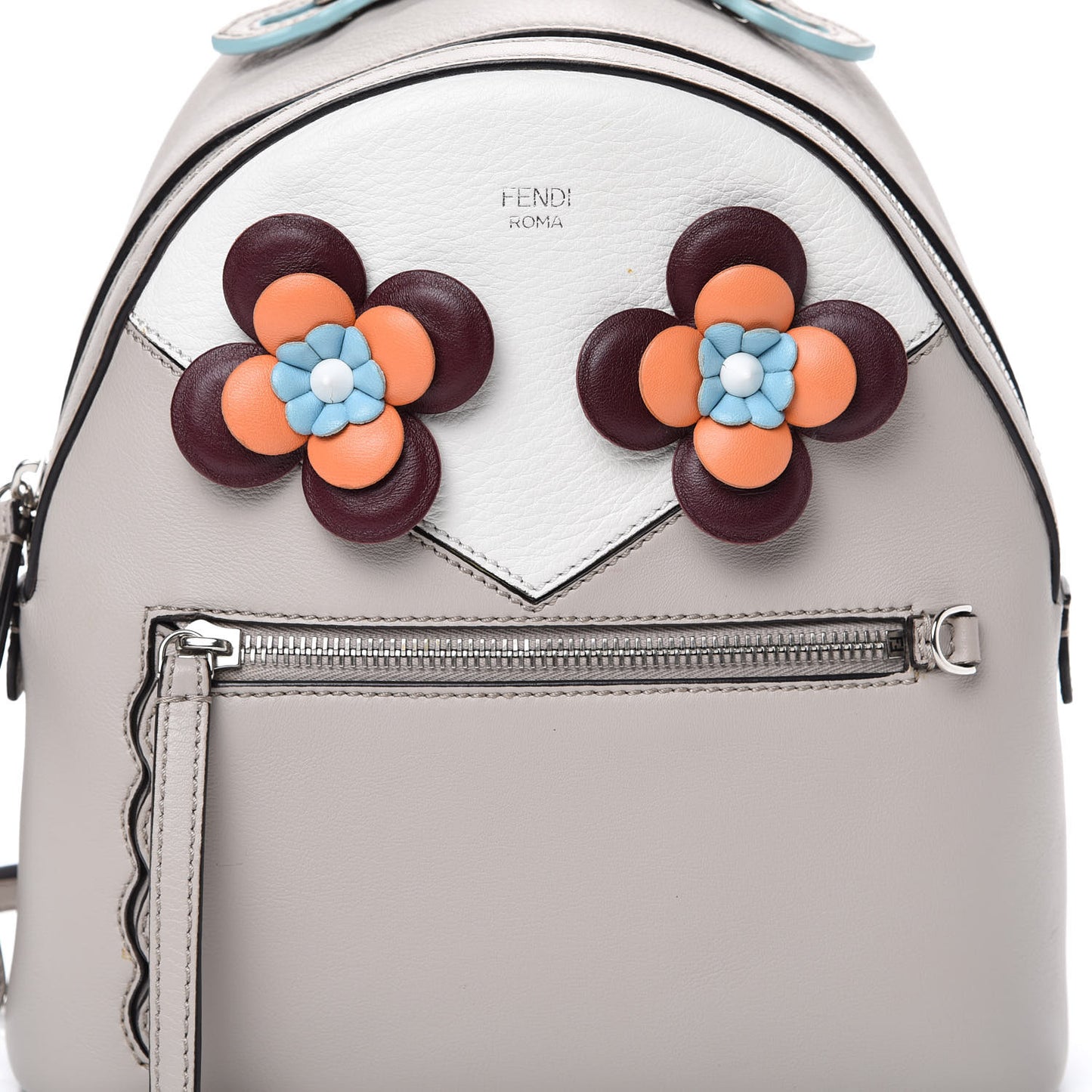 Vitello Dolce Floral Eyes Mini Backpack Grigio Polvere Multicolor