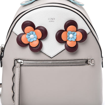 Fendi Vitello Dolce Floral Eyes Mini Backpack Grigio Polvere Multicolor 7 of 13