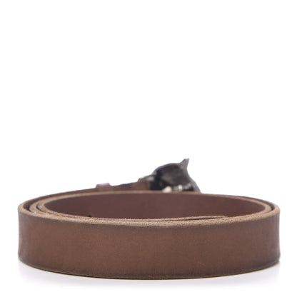 Gucci Cuoio Toscano Nickel Feline Buckle Belt 100 40 Cuir 2 of 7