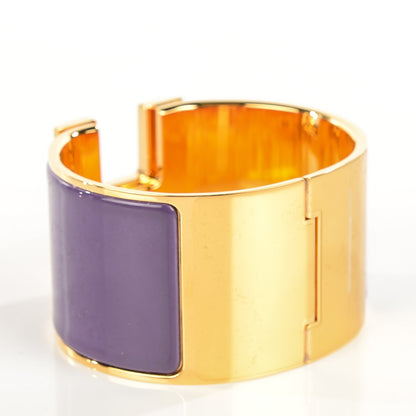 Hermes Enamel Extra Wide Clic Clac H Bracelet PM Pourpre 3 of 6