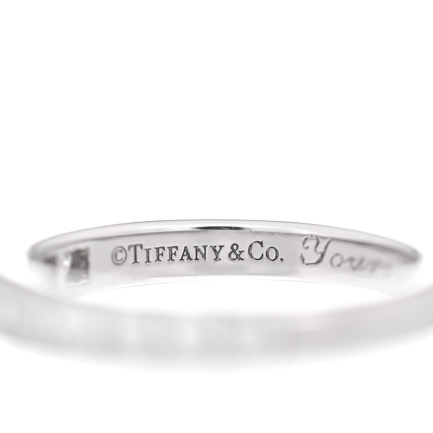 Tiffany Platinum Diamond .33ctw Half Circle Wedding Band Ring 51 5.75 5 of 7