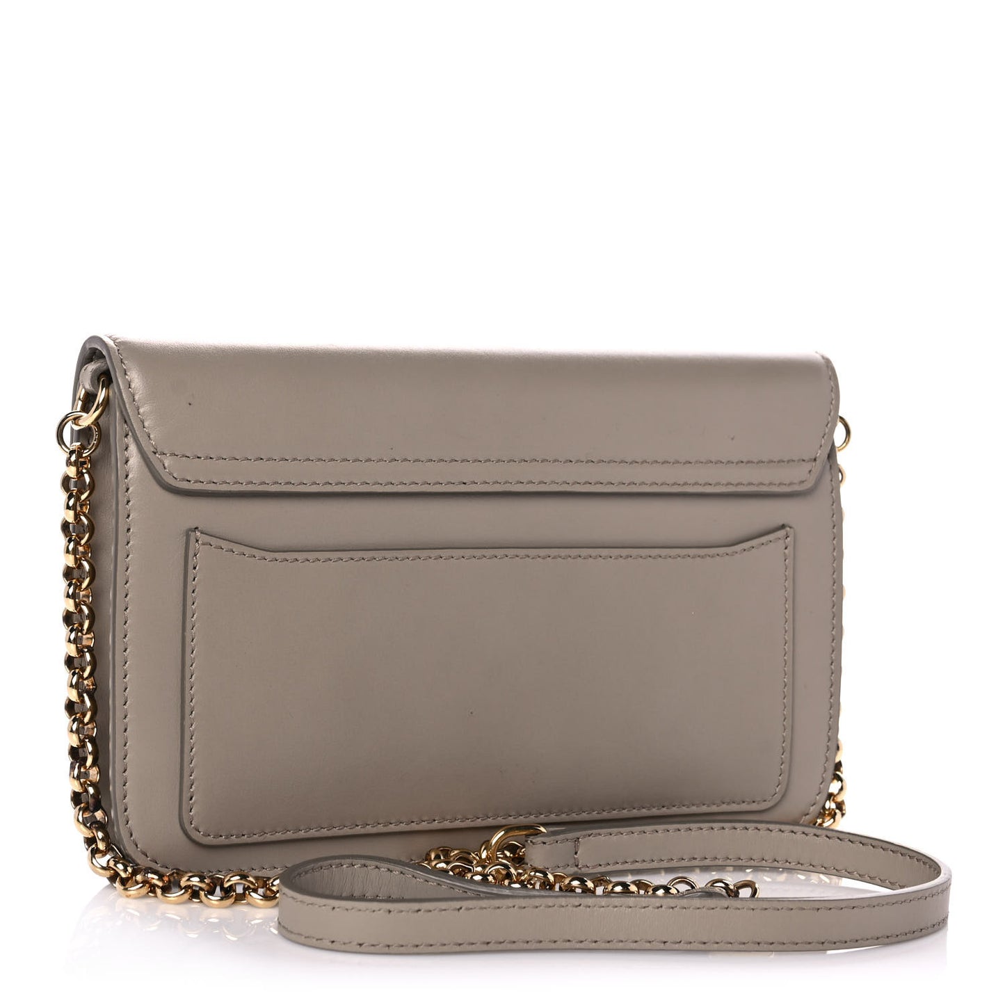 Calfskin Suede C Clutch With Chain Motty Grey