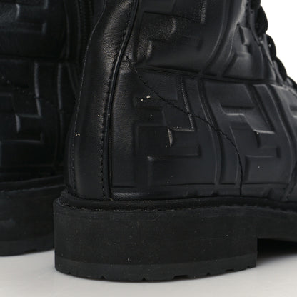 Fendi Nappa FF Embossed Womens Biker Boots 38 Black 8 of 8