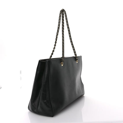 Salvatore Ferragamo Printed Calfskin Vara Bow Chain Tote Black 3 of 9