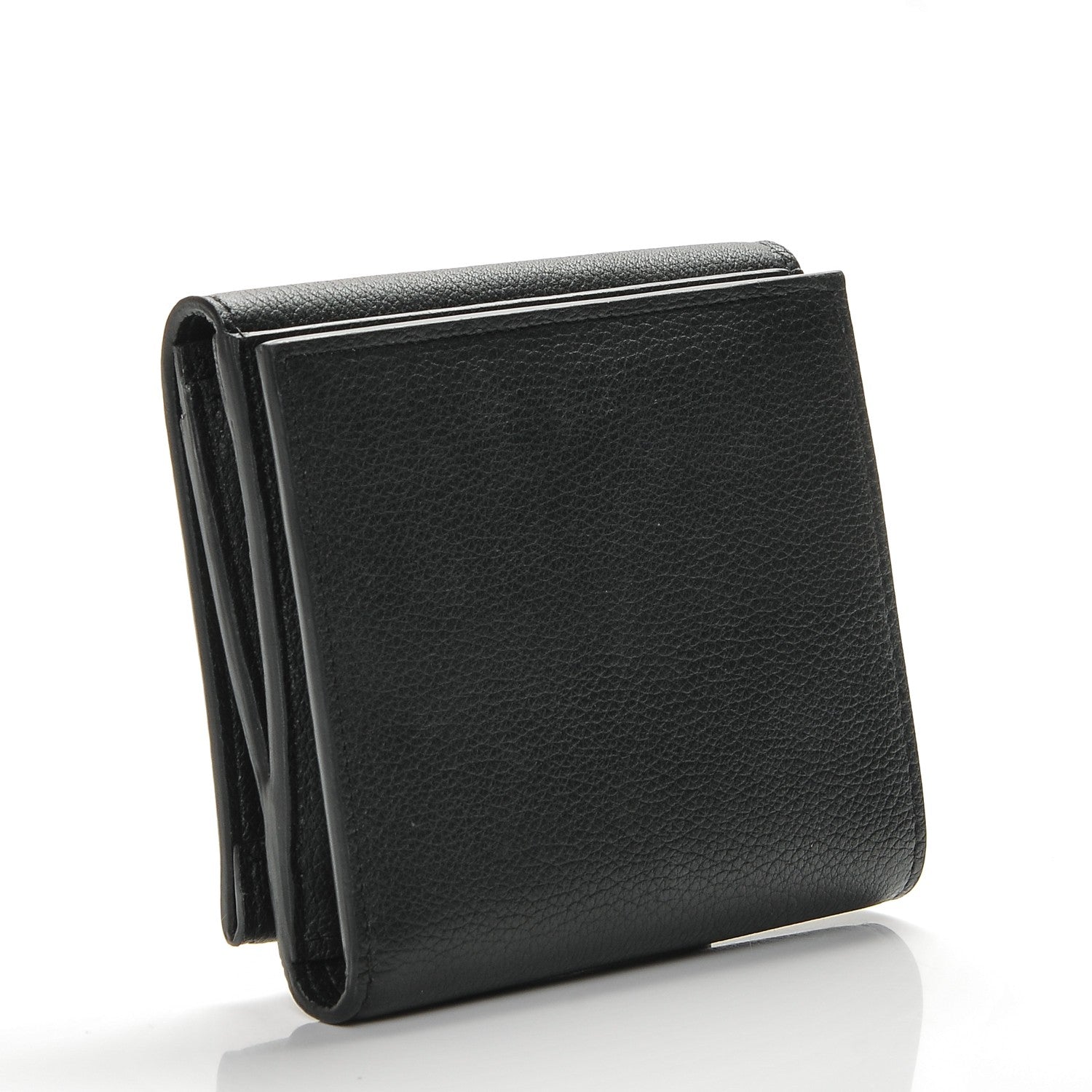 Louis Vuitton Calfskin LockMe II Compact Wallet Black 3 of 6