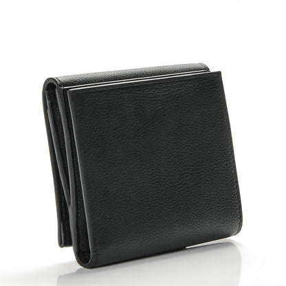 Louis Vuitton Calfskin LockMe II Compact Wallet Black 3 of 6