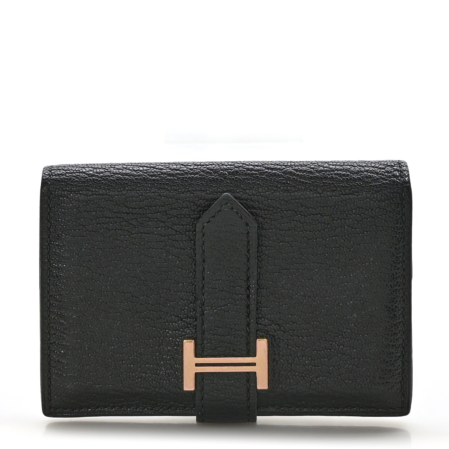 Hermes Chevre Mysore Mini Bearn Wallet Black 1 of 7