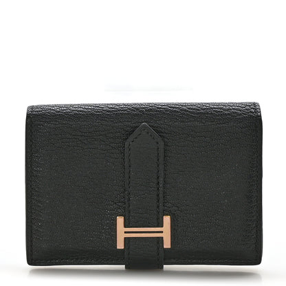 Hermes Chevre Mysore Mini Bearn Wallet Black 1 of 7