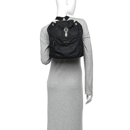 Prada Tessuto Nylon Saffiano Vela Backpack Black 2 of 9
