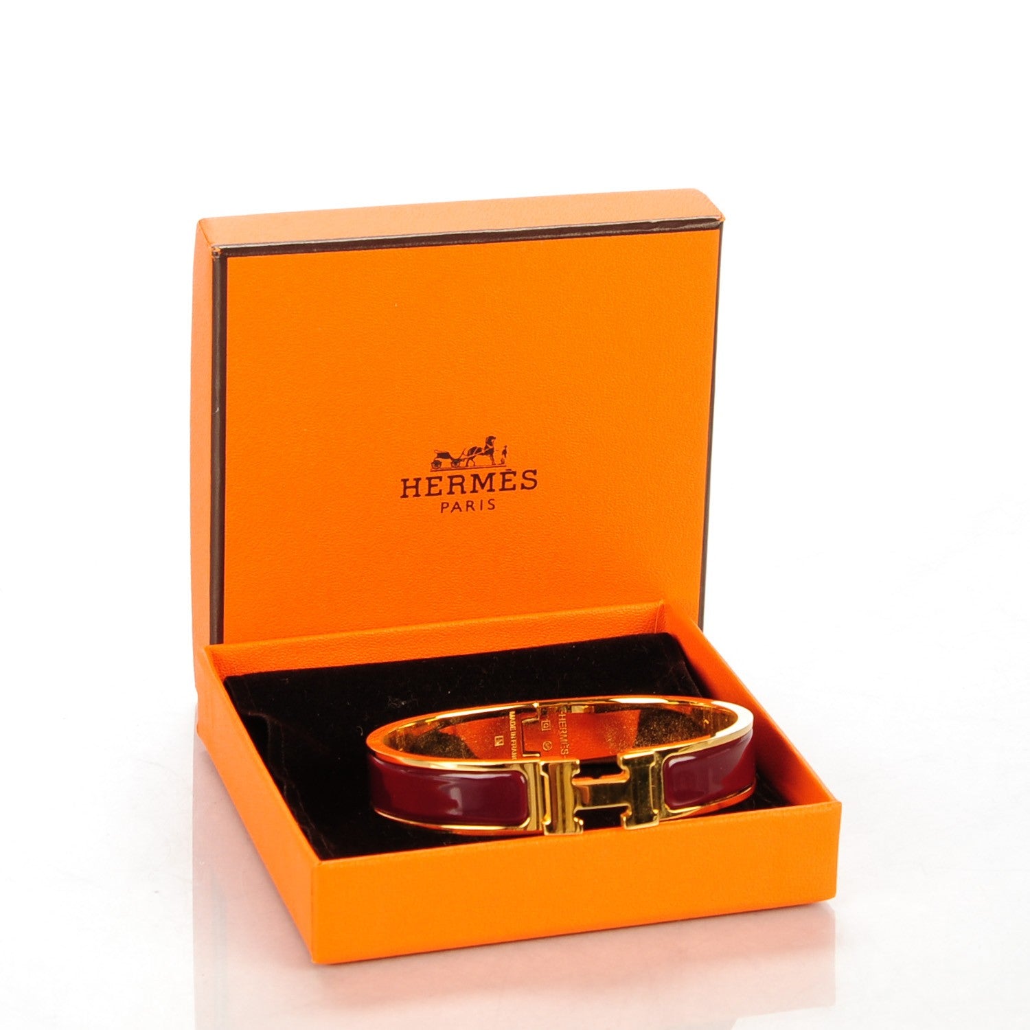 Hermes Enamel Narrow Clic Clac H Bracelet GM Bourgogne 6 of 6