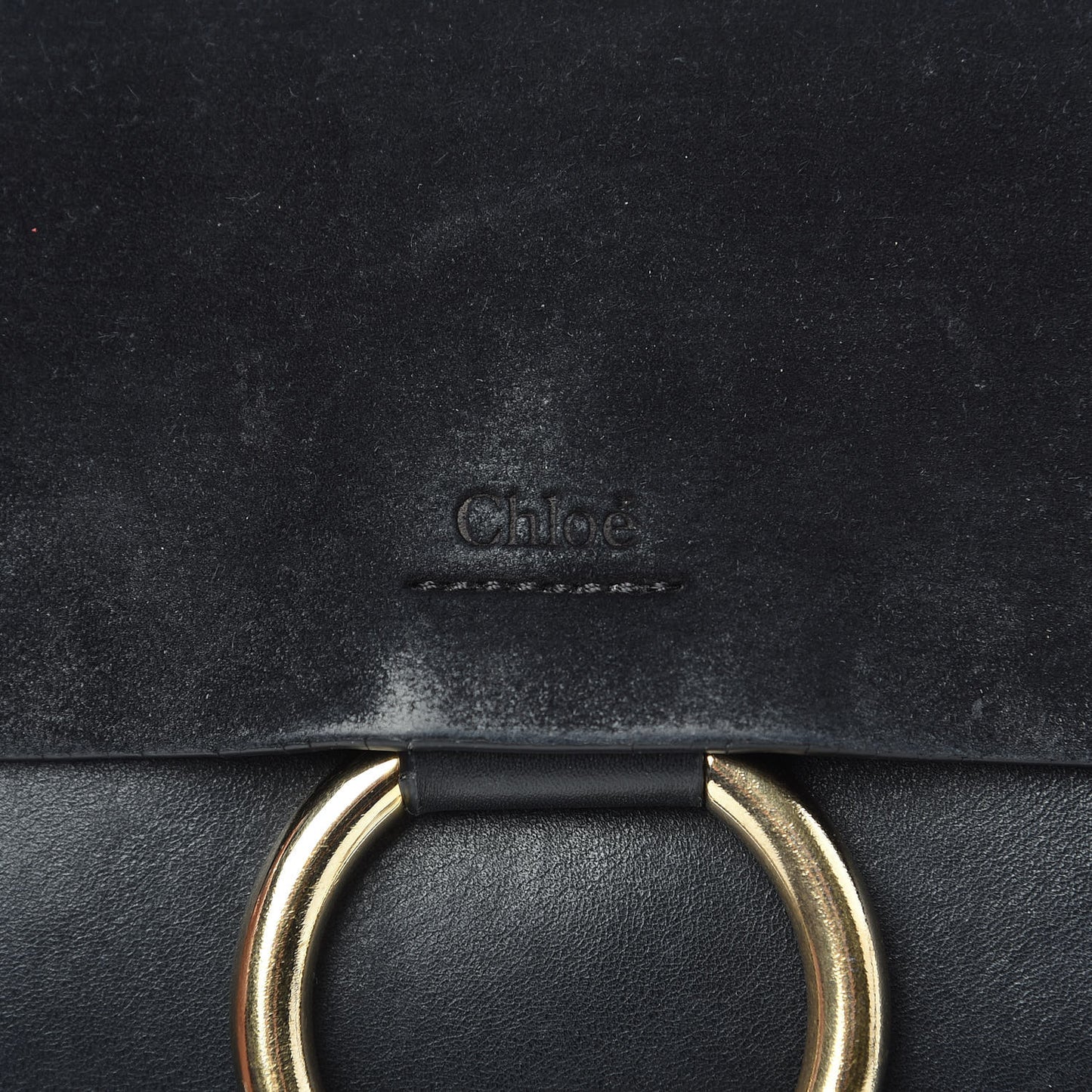 Suede Calfskin Small Faye Shoulder Bag Black