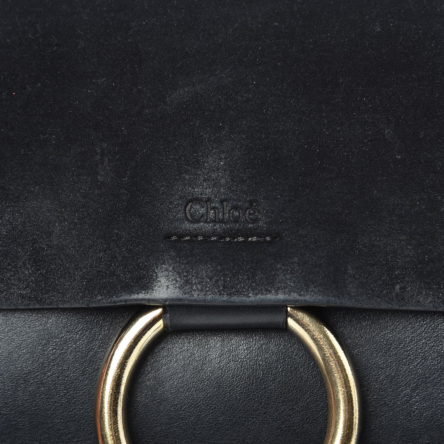 Chloe Suede Calfskin Small Faye Shoulder Bag Black 6 of 13