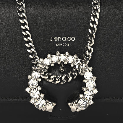 Jimmy Choo Smooth Calfskin Crystal Embellished Chain Wallet Black 7 of 10
