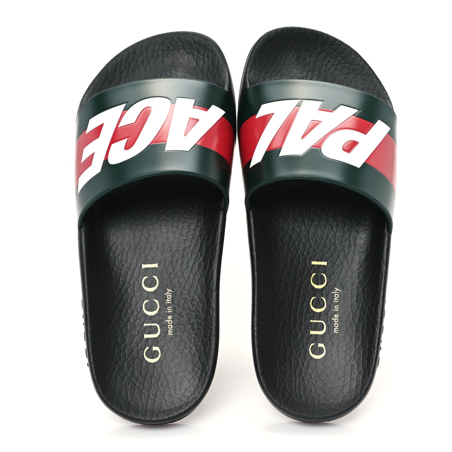 X PALACE Rubber Mens Slide Sandals 8 Black Green Red