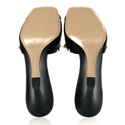 Valentino Garavani Calfskin Rockstud Wedge Sandals 41 Black 18 of 24