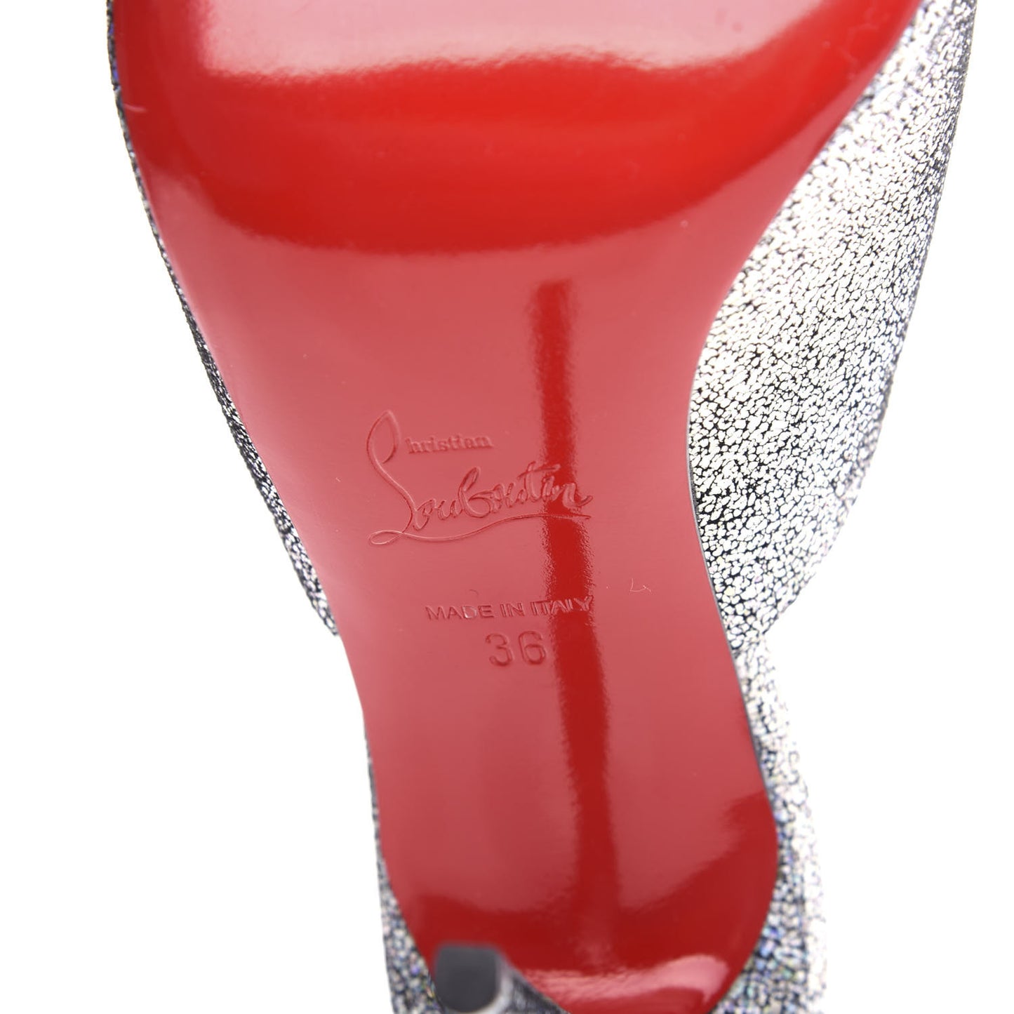 Nappa Mica PVC Glitter Predumule 100 Pumps 36 Silver