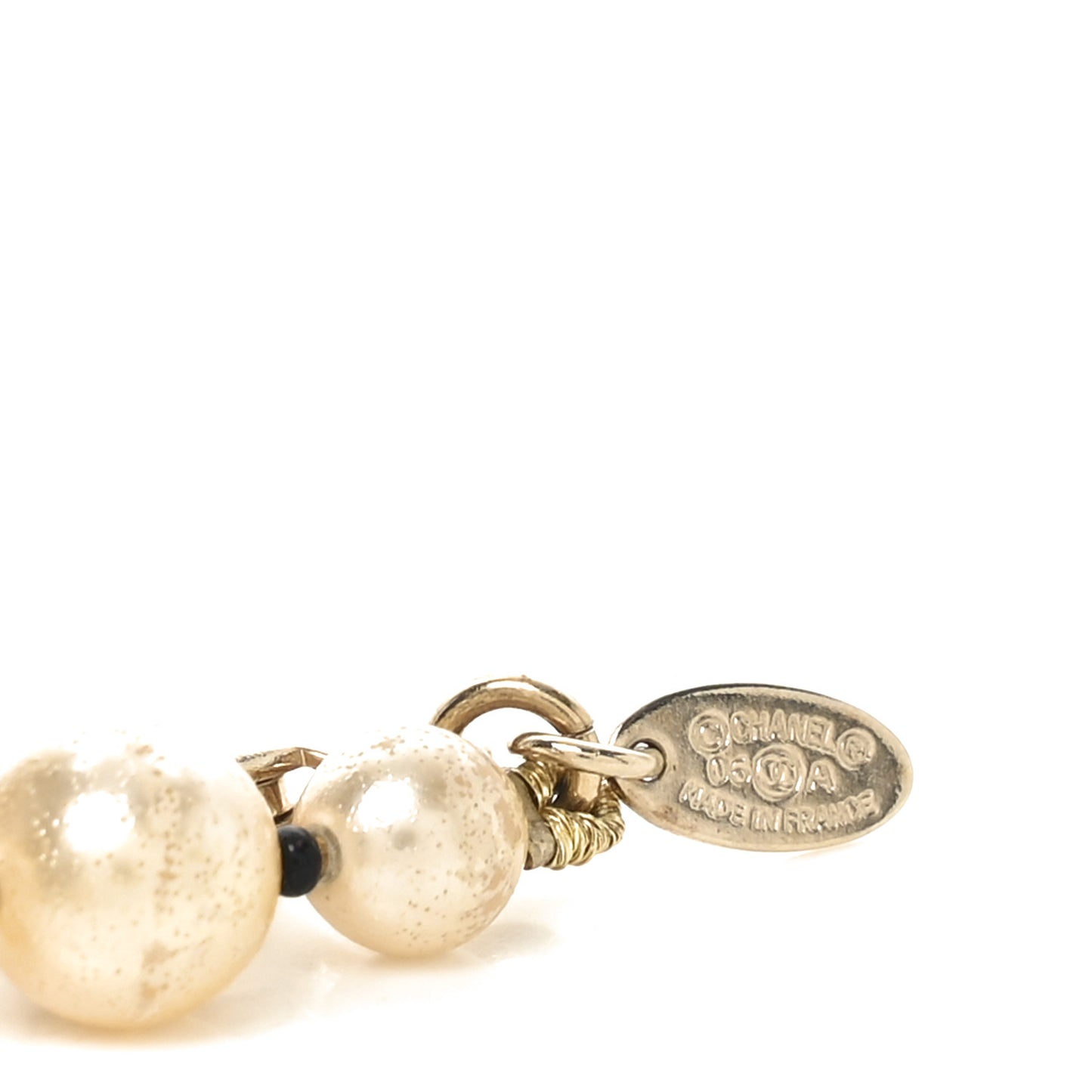 Painted Pearl CC Short Necklace Black Gold