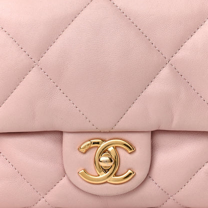 Chanel Lambskin Quilted Small Chain Top Handle Flap Rose Clair 9 of 12