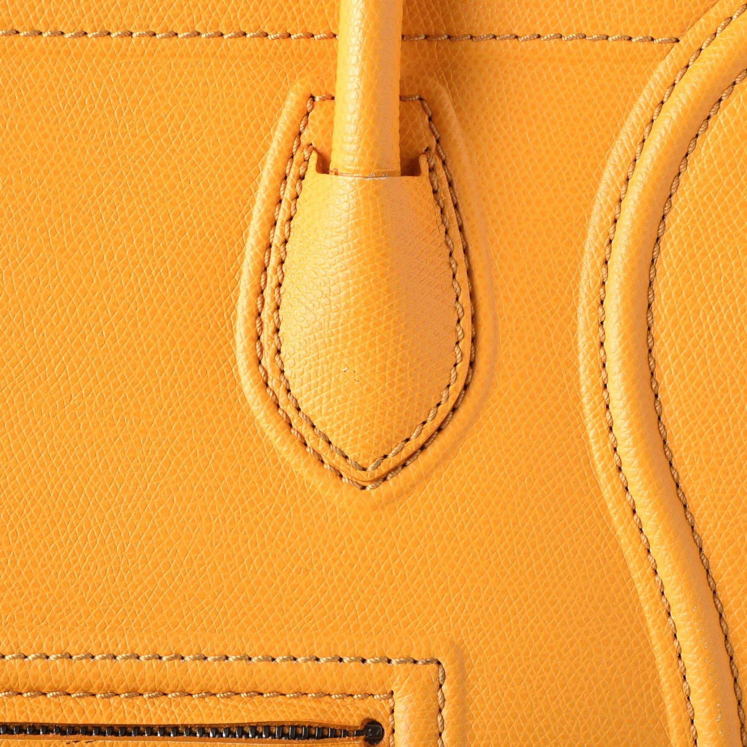 Celine Grained Calfskin Medium Phantom Luggage Saffron 9 of 29