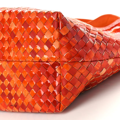 Bottega Veneta Patent Nappa Intrecciato Tote Orange 8 of 9