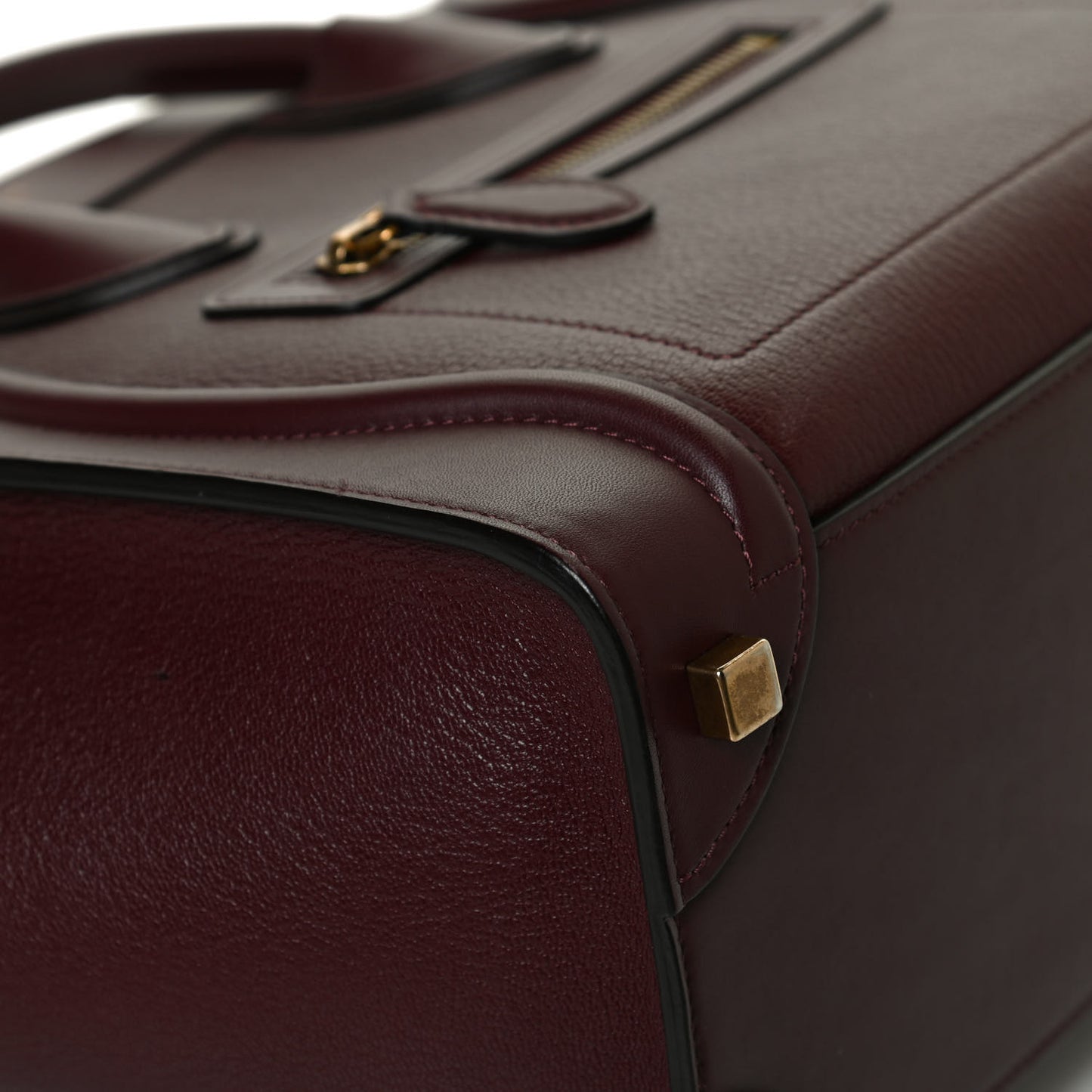 Goatskin Calfskin Micro Luggage Burgundy