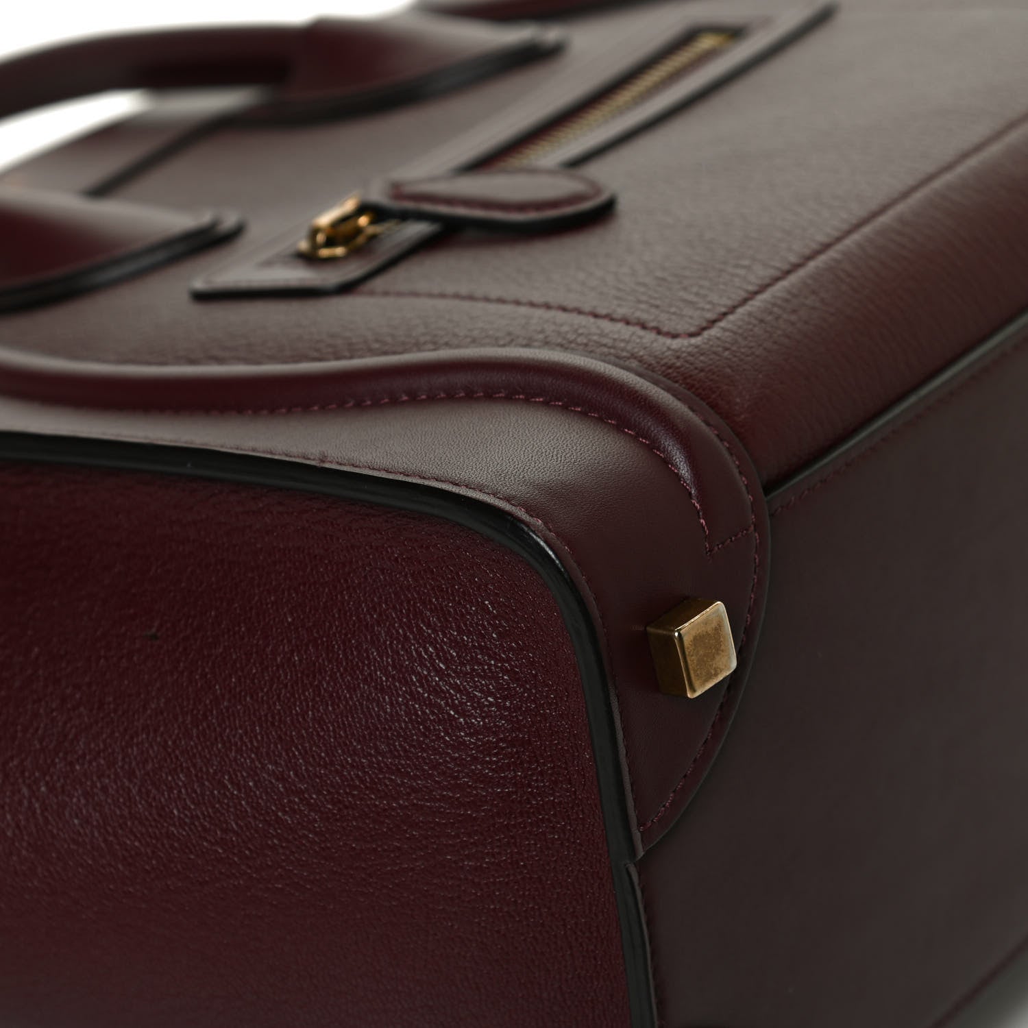 Celine Goatskin Calfskin Micro Luggage Burgundy 11 of 11