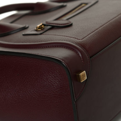 Celine Goatskin Calfskin Micro Luggage Burgundy 11 of 11