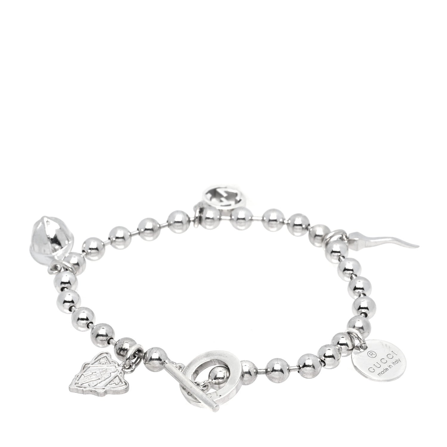 Gucci Sterling Silver Boule Five Charm Bracelet 2 of 4