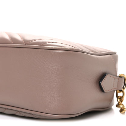 Gucci Calfskin Matelasse Small GG Marmont Chain Shoulder Bag Porcelain Rose 10 of 11