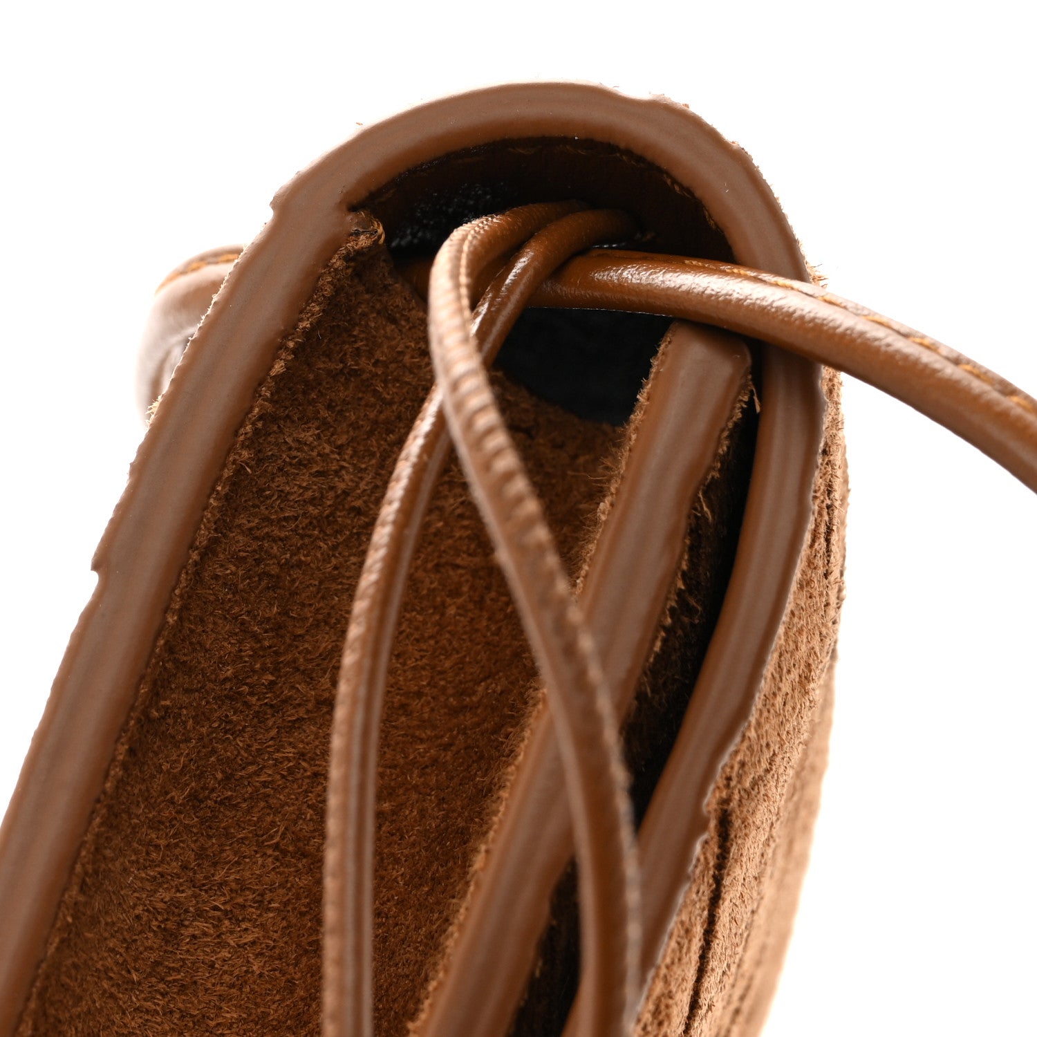Bottega Veneta Suede Intrecciato Andiamo Pouch On Strap Amber 11 of 11