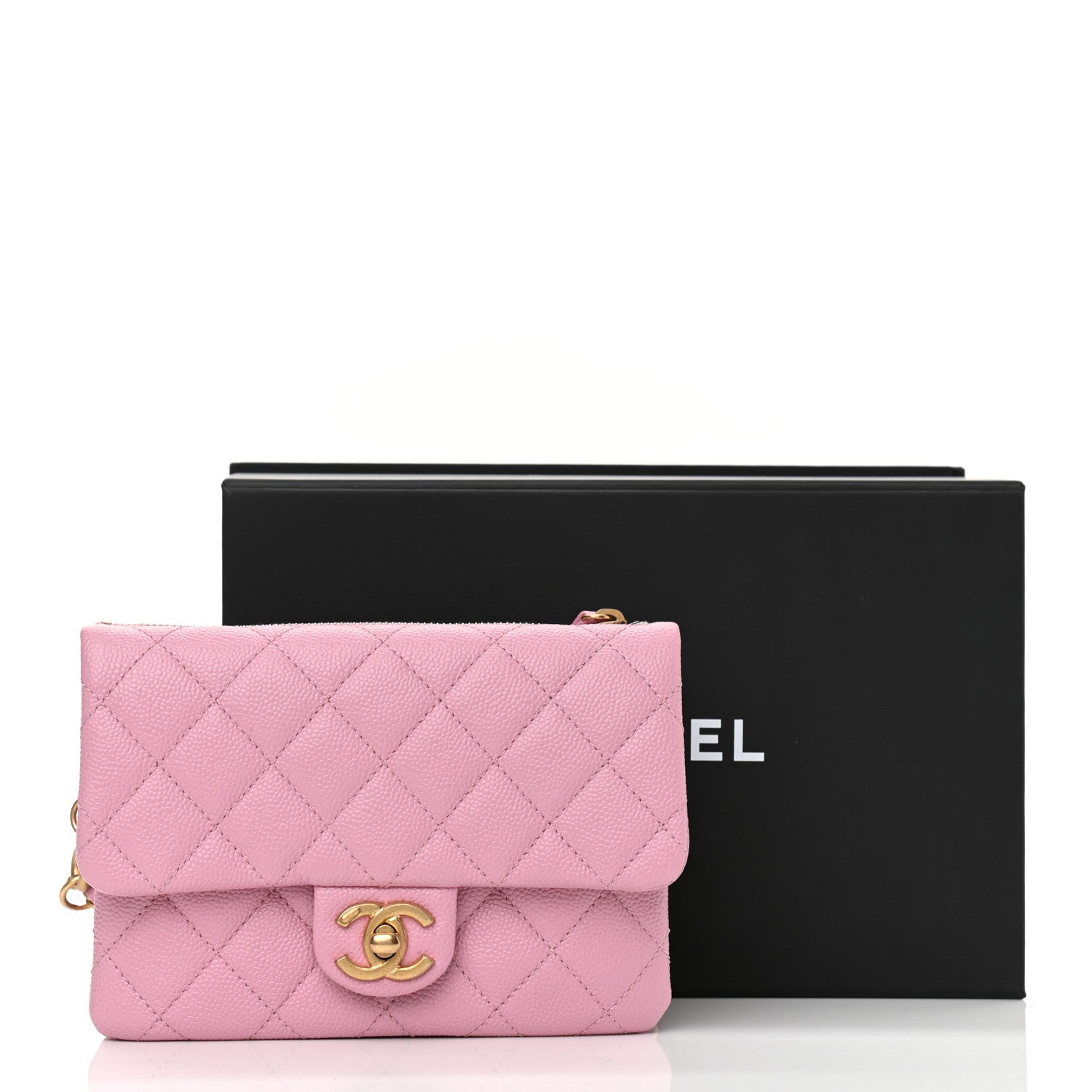 Chanel Shiny Caviar Pick Me Up Flap Belt Bag Pink Pink 10 of 10