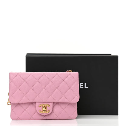 Chanel Shiny Caviar Pick Me Up Flap Belt Bag Pink Pink 10 of 10