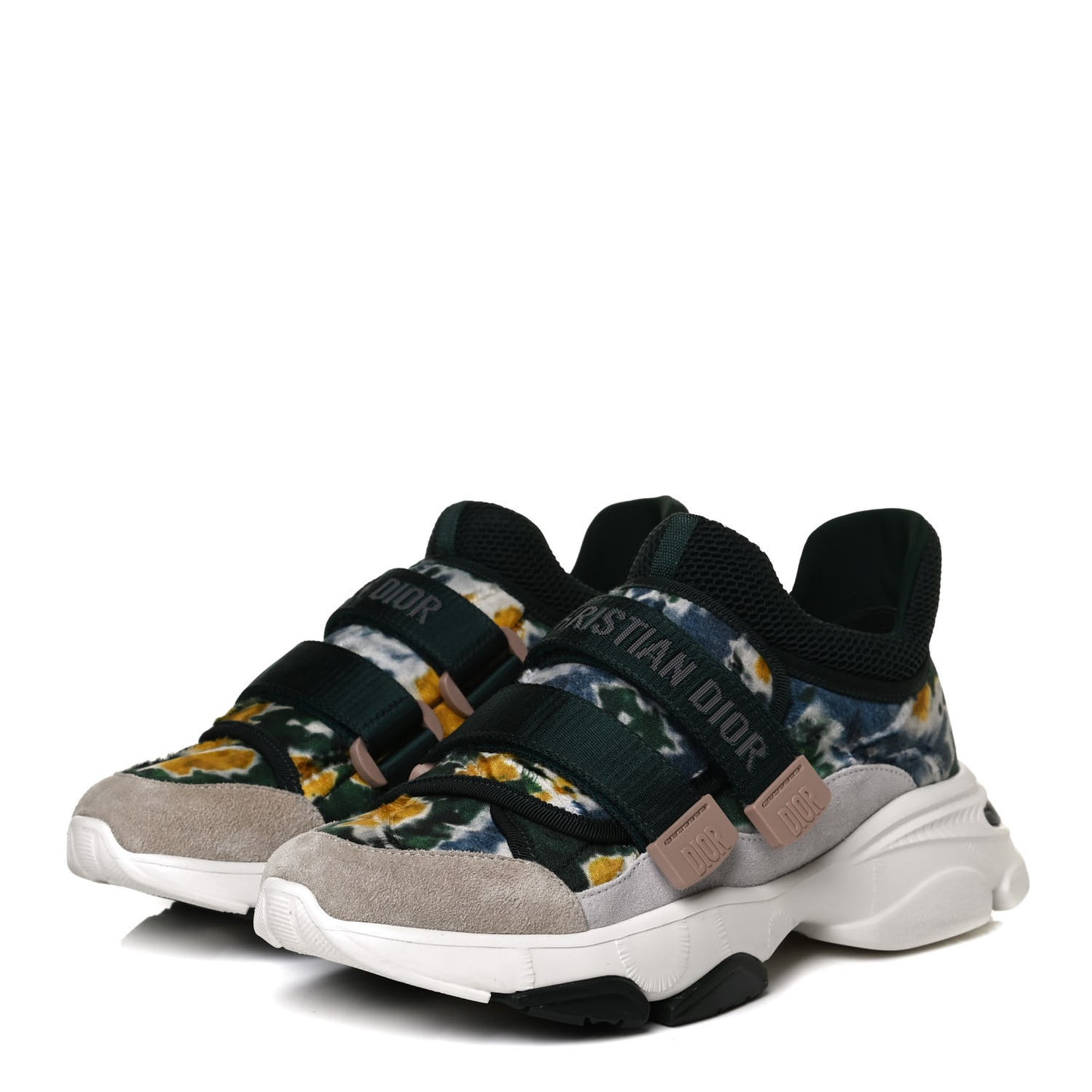 Technical Fabric Camouflage Tie and Dior Womens D-Wander Sneakers 38 Cypress Green