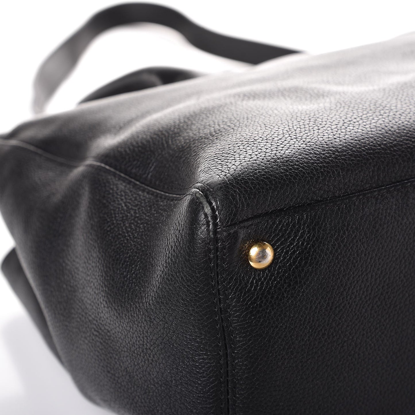 Calfskin Cerf Executive Shopper Tote Black