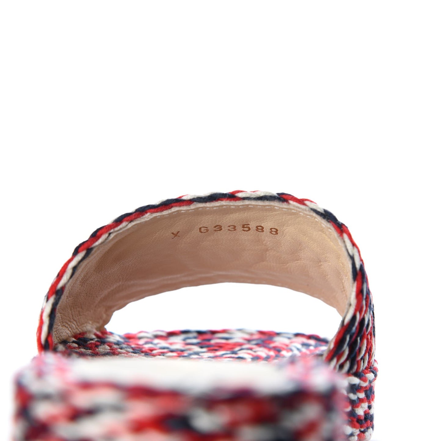 Cord CC Espadrille Slip On Sandals 36 Red Blue White