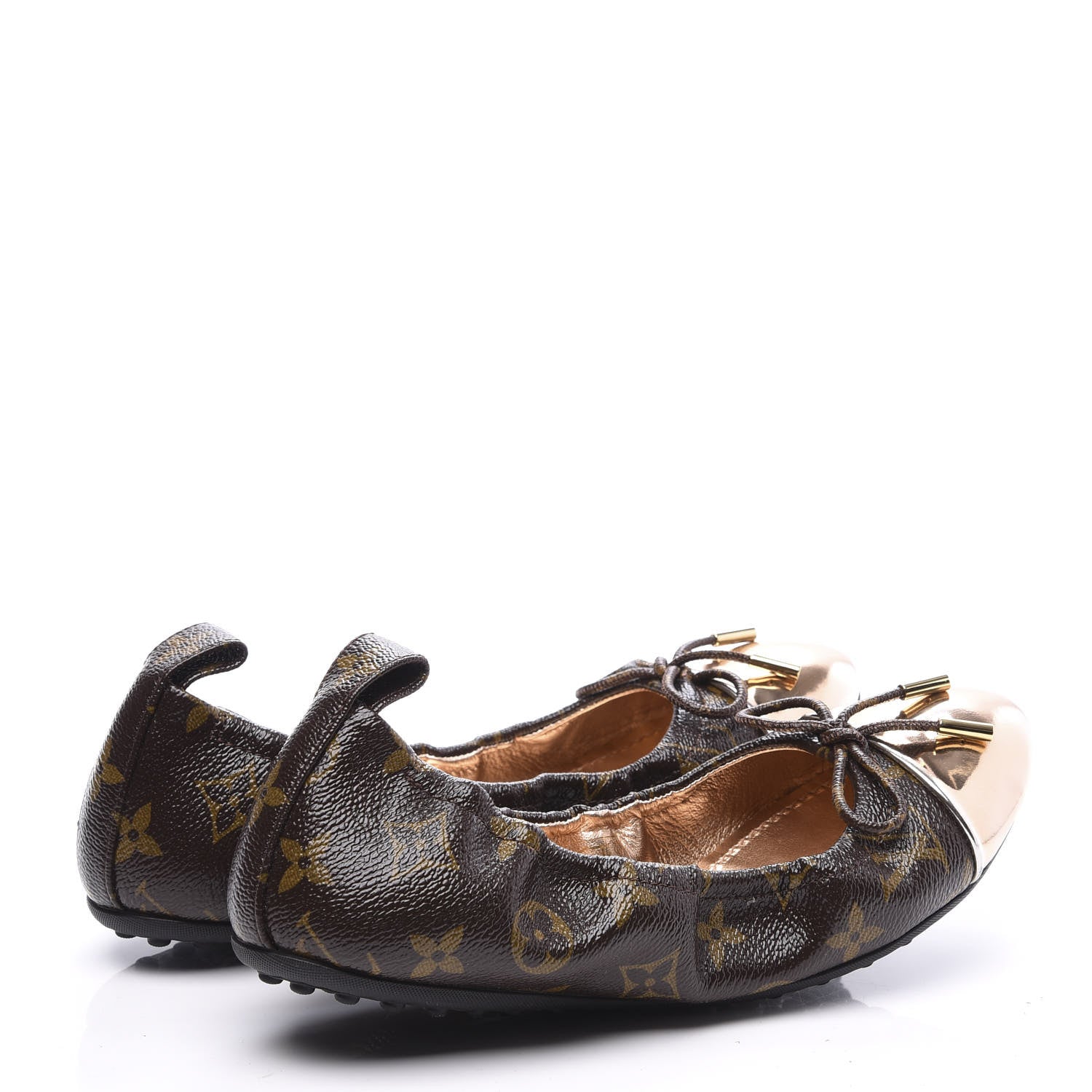 Louis Vuitton Patent Monogram Flirty Ballerina Flats 38 Gold 4 of 10