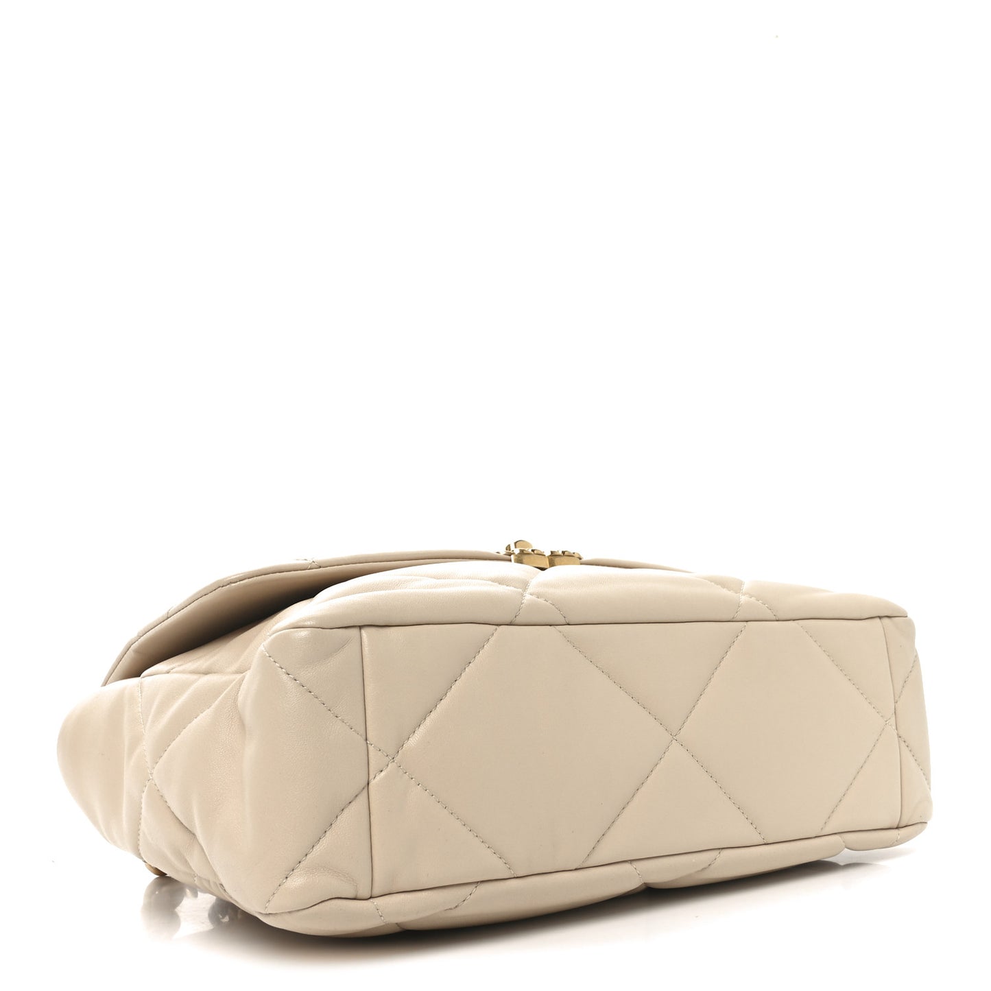 Lambskin Quilted Large Chanel 19 Flap Beige