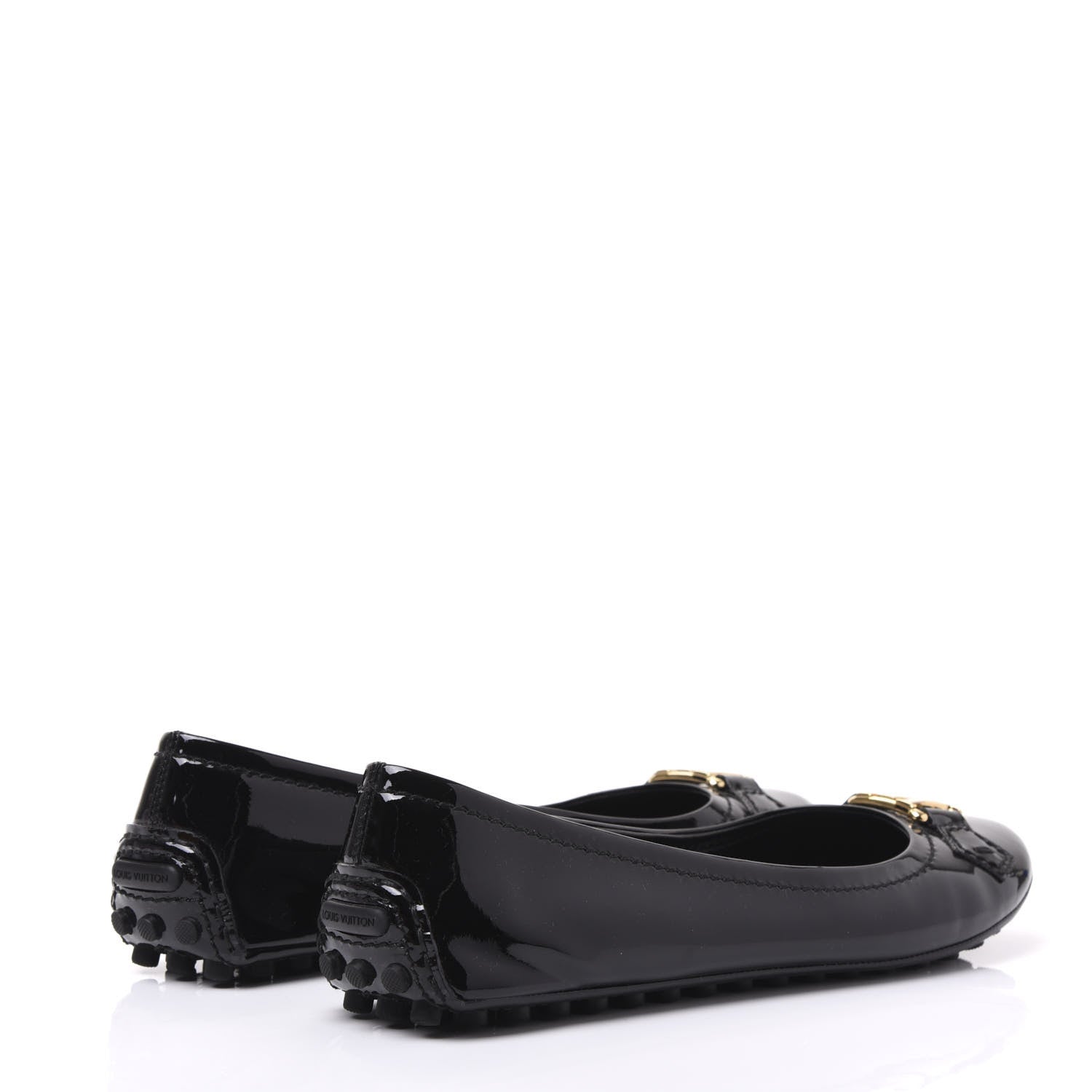 Louis Vuitton Patent Calfskin Oxford Ballerina Flats 38.5 Black 4 of 9