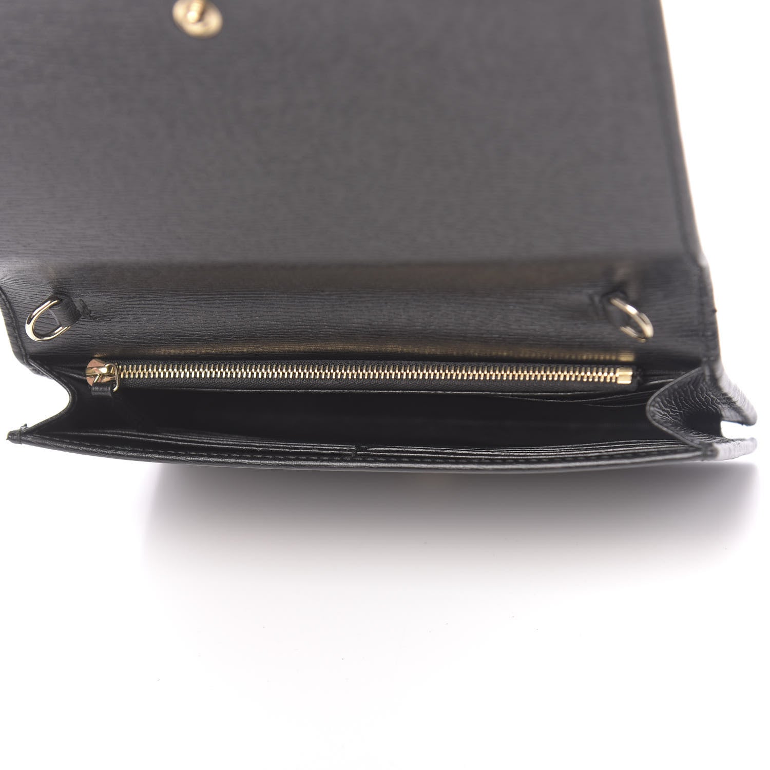 Gucci Textured Calfskin Medium Betty Chain Wallet Black 5 of 11