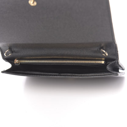 Gucci Textured Calfskin Medium Betty Chain Wallet Black 5 of 11