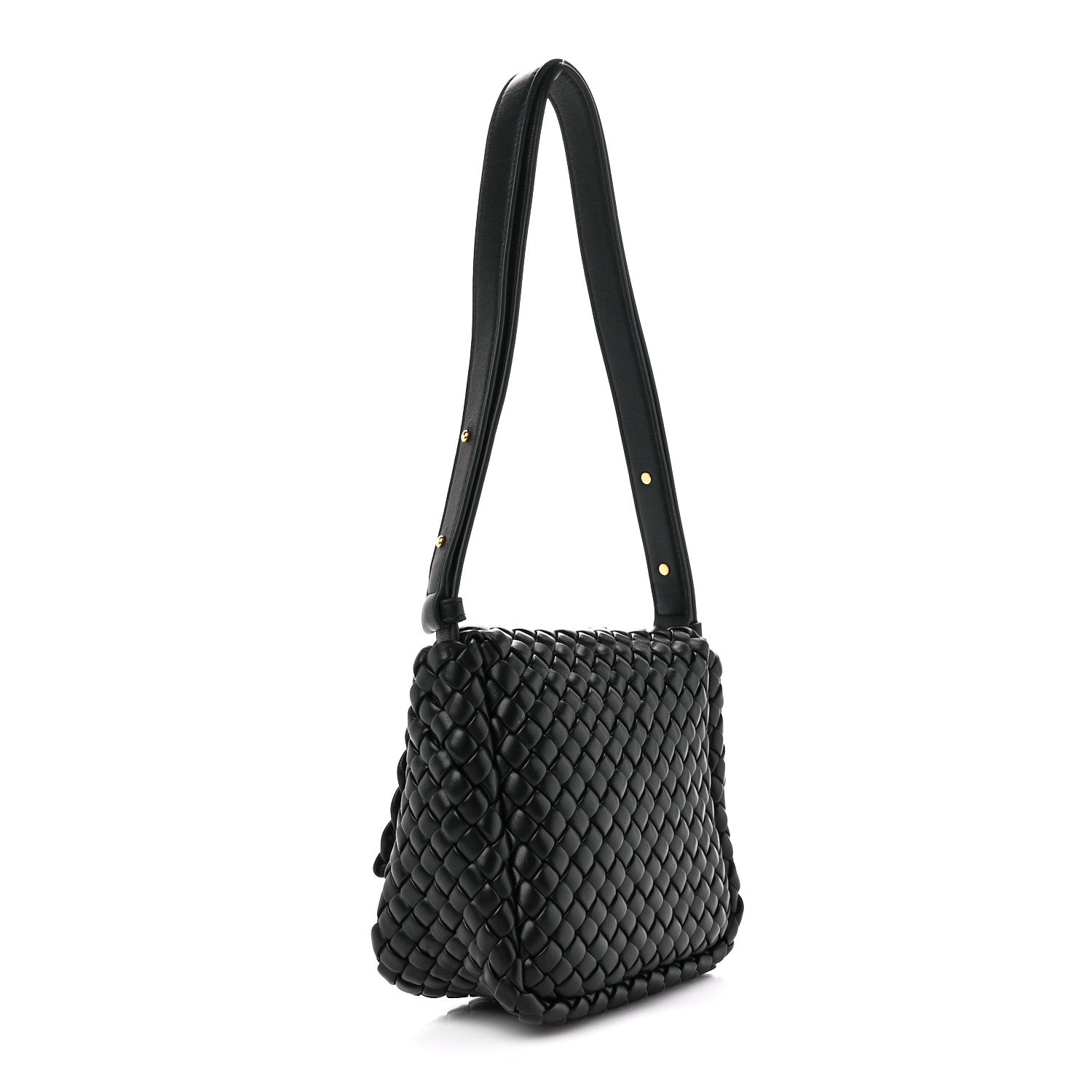 Bottega Veneta Nappa Intrecciato Small Cobble Shoulder Bag Black 3 of 13