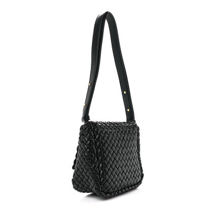 Bottega Veneta Nappa Intrecciato Small Cobble Shoulder Bag Black 3 of 13