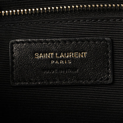 Saint Laurent Grain De Poudre Textured Mixed Matelasse Large Triquilt Monogram Satchel Black 6 of 10